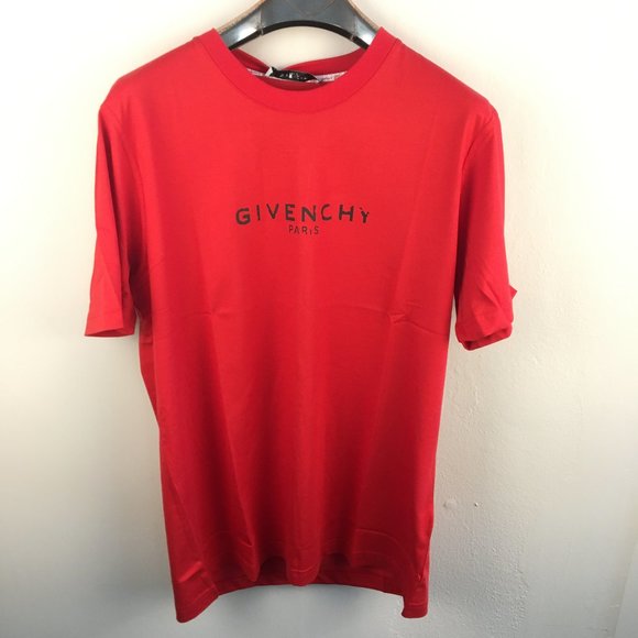 givenchy red logo t shirt